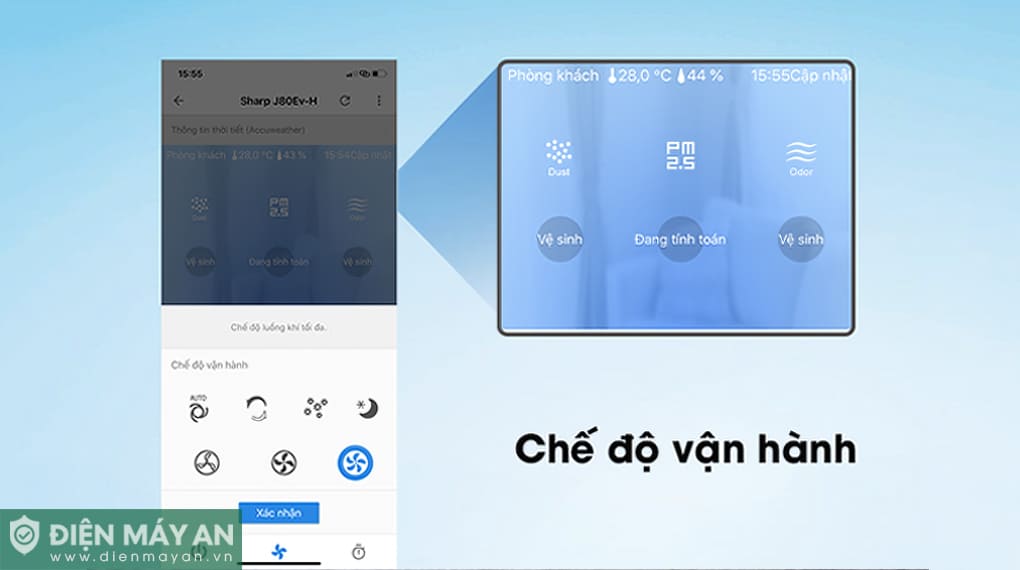 Máy lọc không khí Sharp FP-J80EV-H 48W